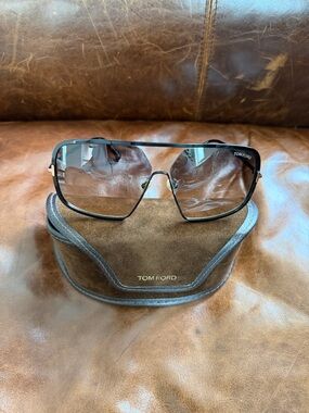 Tom Ford Black Frame Sunglasses with Brown Lenses